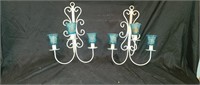 2 3 Arm Wrought Iron Wall Candle Sconces