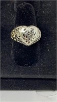 Heart design sterling ring stamped 925 size 8