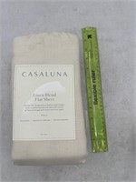 NEW Casaluna Linen Blend Full Size Flat Sheet