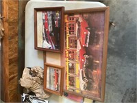 Framed vintage car pictures
