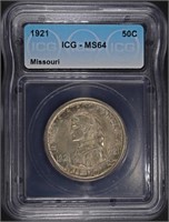 1921 MISSOURI COMMEM HALF ICG MS-64