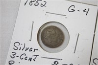 Two silver 3 cent pieces