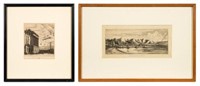 Lot of 2 Framed Charles Meryon Etchings.