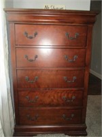 Wood Upright Highboy Dresser / Lingerie Chest