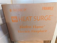Heat surge fireless flame electric fireplace NIB