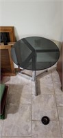 Glass table 19"d 21"h