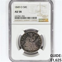 1849-O Seated Liberty Half Dollar NGC AU58