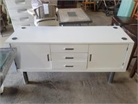 White Finish 3 Drawer 2 Door Accent Console