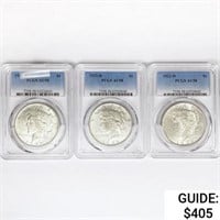 [3] 1922-D Peace Silver Dollars PCGS AU58