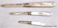 Edwardian & KGV Silver and MOP Fruit Knives