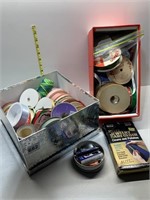 BOX W/ ASSORTED RIBBONS, JEWELRY CLEANER CLOTH