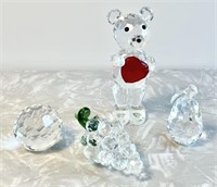 4 lead crystal figures --unmarked