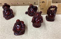 5 resin Buddha figures