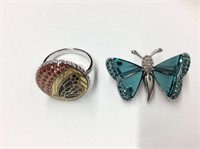 Retired 2013 Swarovski Blue Crystal Butterfly