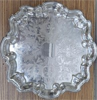 Footed silver plated  tray