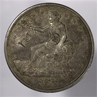 1876-S Trade Dollar Chopmarks Countermarks