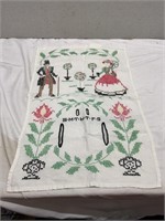 Man & Women Needlepoint calendar? Vintage Linen