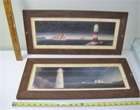Sailboat & Lighthouse Pictures 22 1/2 x 11