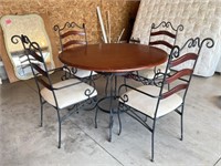 Wrought Base Dining Table w/ 4 Chairs