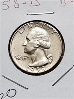 BU 1958-D Washington Quarter