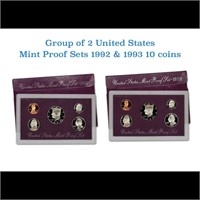 1992 & 1993 United Stated Mint Proof Set In Origin