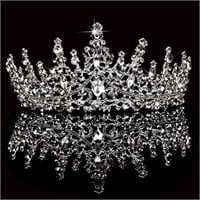 TOBATOBA Silver Wedding Crystal Tiaras and Crowns