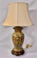 Table lamp, "Asian Allure", painted resin, 9" dia.