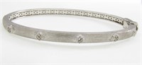 Jude Frances Sterling, White Topaz Bangle Bracelet