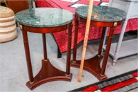 (2) Matching Round Tables w/ Marble Top