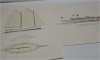 16" X 20" CREVIER OWANA & MACKINAC SHIP PRINT