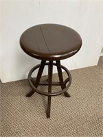 Antique adjustable wooden stool