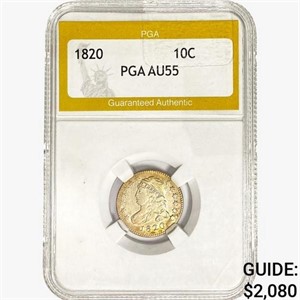 1820 Capped Bust Dime PGA AU55