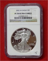 2002 W American Eagle NGC PF70 1 Ounce Silver