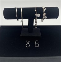4 Assorted Bracelets & 1 Pair of Earrings -