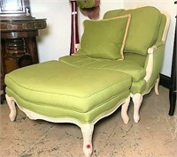 French Style Easy Chair & Ottoman