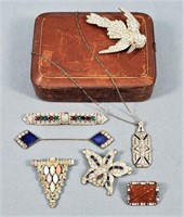 Art Deco Rhinestone Pins, Brooches & Pendant