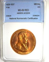 1829-1837 Medal NNC MS69 RD Andrew Jackson