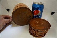 Bamboo Asian Set of 10 Hand Carved Coasters