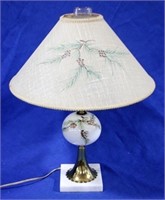 Vintage pinecone painted 22" lamp