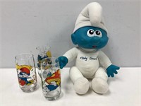 Three Smurf Glasses, Baby Smurf Plush