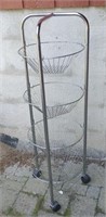 Stainless Steel 4 Tier Basket Stand On Wheels