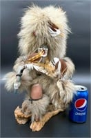 Signed Native American Kweo The Wolf Kachina Doll
