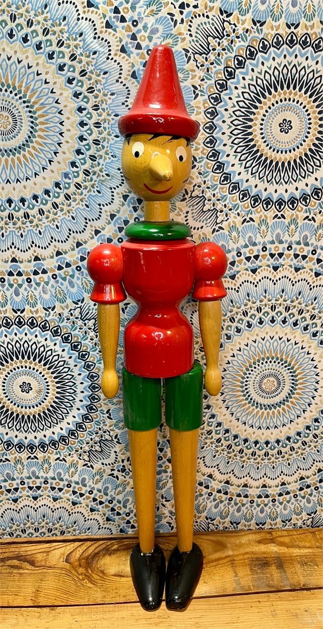 Vintage Wooden Pinocchio Poseable Doll Figure