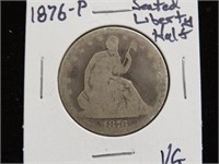 1876 P SEATED LIBERTY HALF DOLLAR 90%