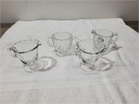 (4) pcs Fostoria - Cream & Sugar Sets