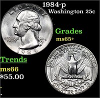 1984-p Washington Quarter 25c Grades GEM+ Unc