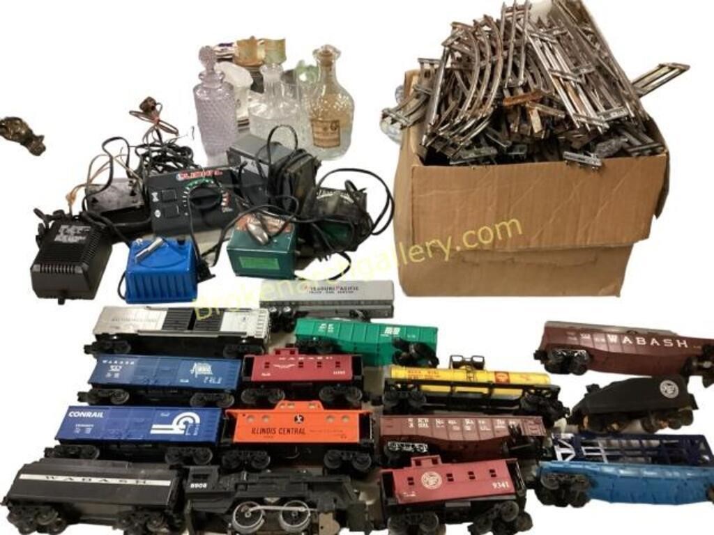 Large Grouping of Toy Train Parts
