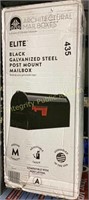 Elite Post-Mount Mailbox Black Galvanized Steel