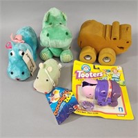 GROUP OF VINTAGE HIPPO TOYS - MOST NEW W/ TAGS