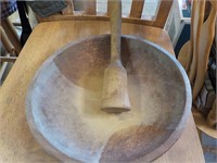 Wood bowl & masher